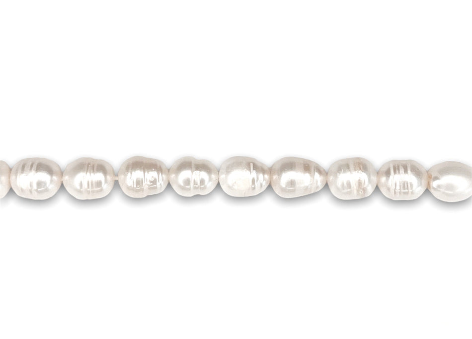 Freshwater Rice Pearl Strand, 8-10mm