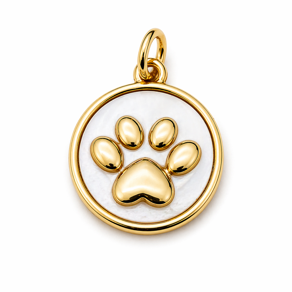Gold-Filled Dog Paw Pendant 16mm, 1pc