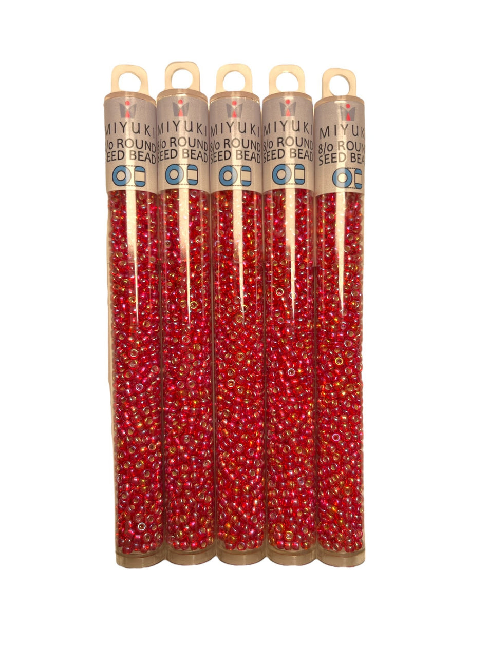 Red Tornasol Miyuki Seed Beads, 1 Tube