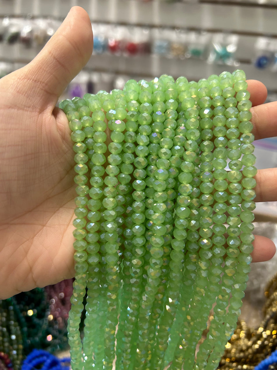 Faceted Crystal Rondelle Bead Strand, 6mm