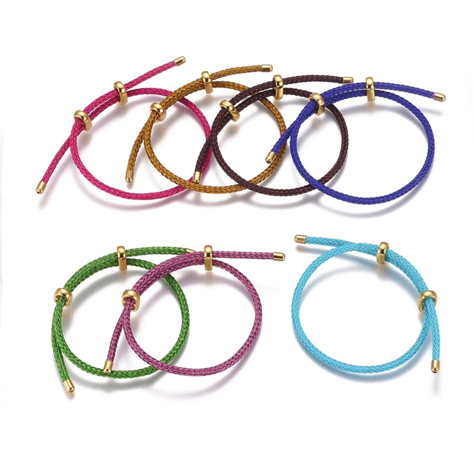 Adjustable Stainless Steel Wire Cord Bracelet, 1pc