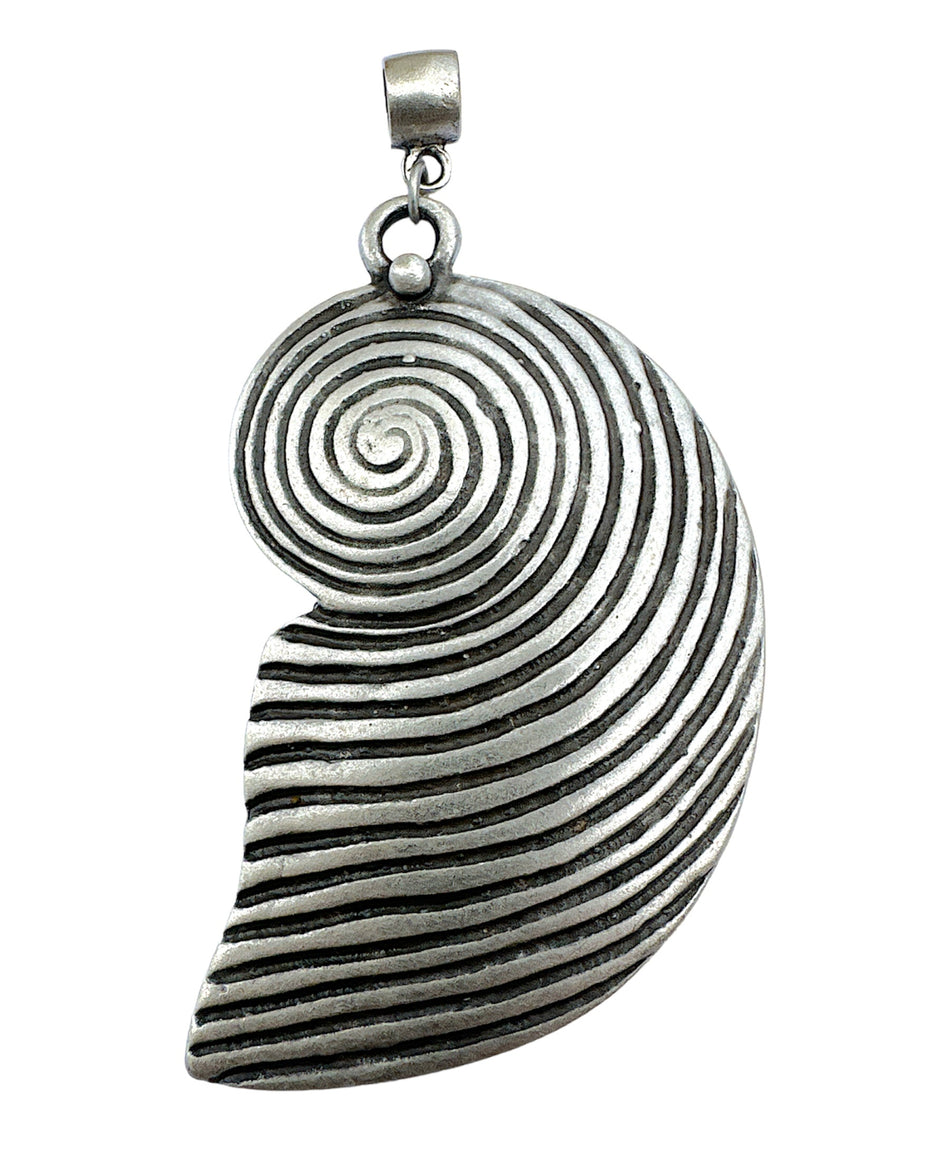 Zamak Nautilus-Shell Pendant 3inch, 1pc