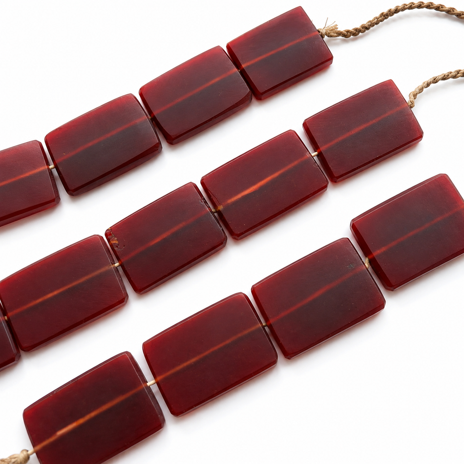Transparent Matte Resin Rectangular Shape 1.5 inch Bead Strand
