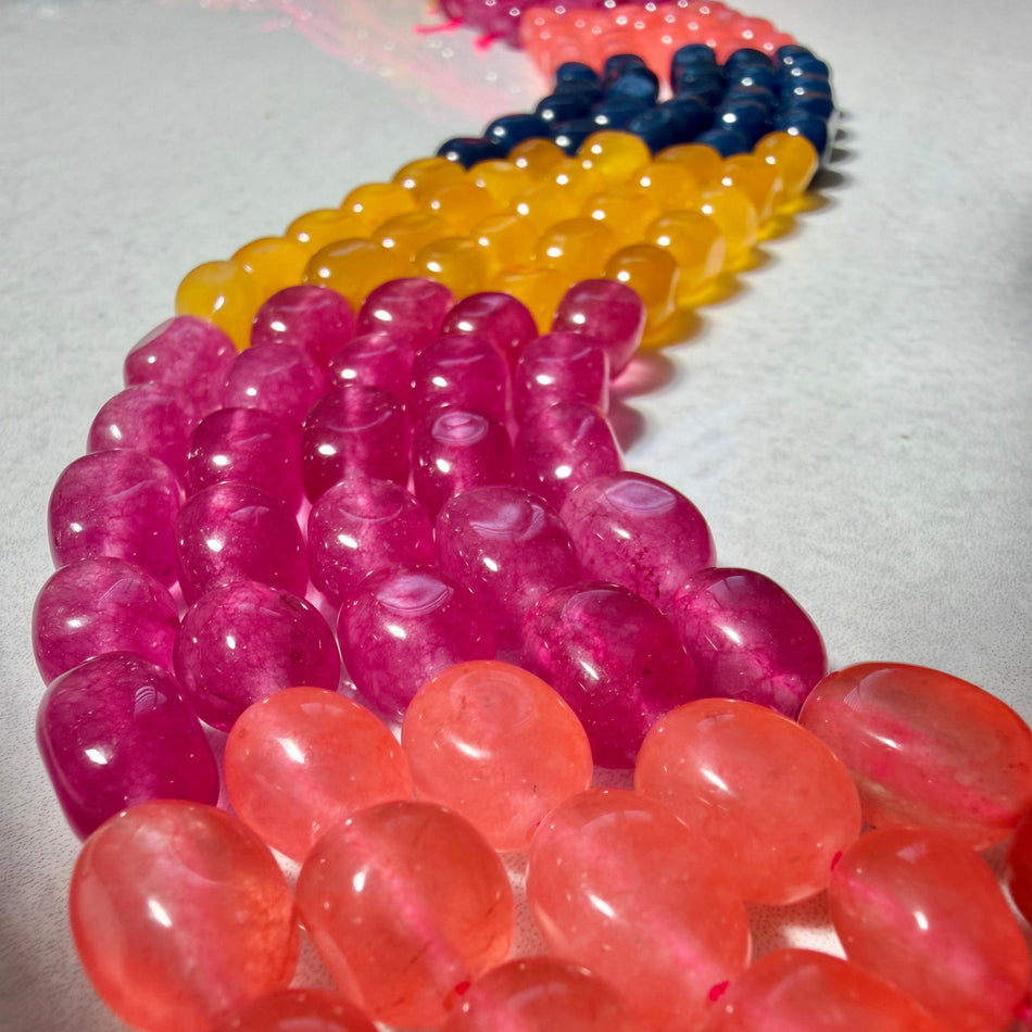 Multicolor Jade Nugget Strand, 11mm