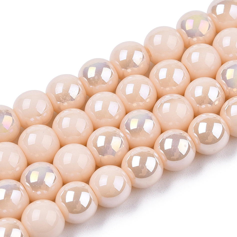 Electroplate Crystal Round Bead Strand, 10mm