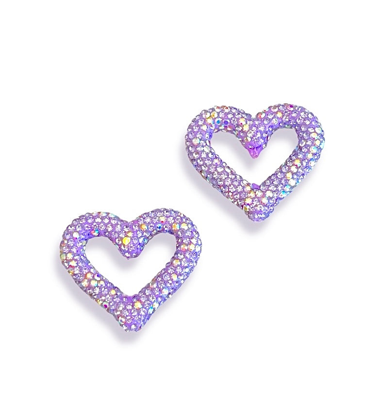 Purple Zirconia Heart Bead 30mm, 1pc