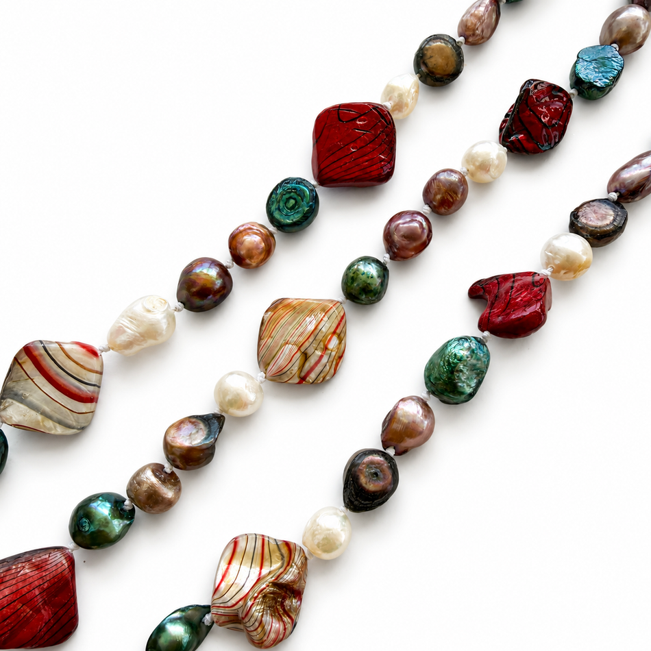 Natural Freshwater Pearl Mix 16mm, 56 inch Strand