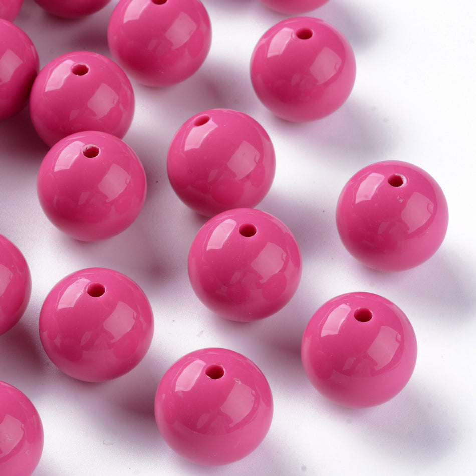 Solid Color Round Acrylic Beads 20mm, 10pcs