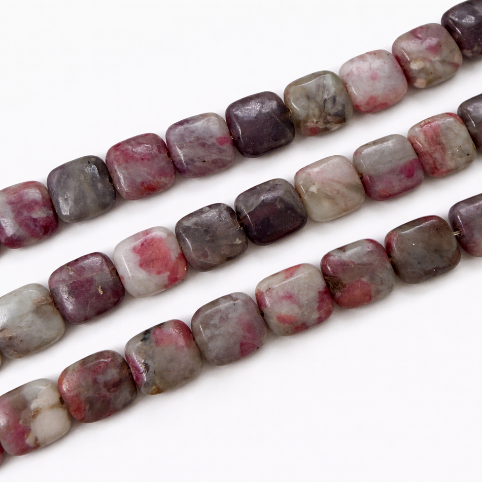 Lavender Square Gemstone Bead 10mm Strand