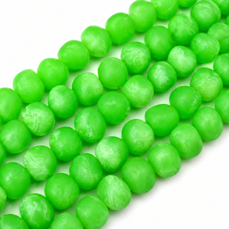 Round Resin Bead Translucent Clouded 16mm Strand