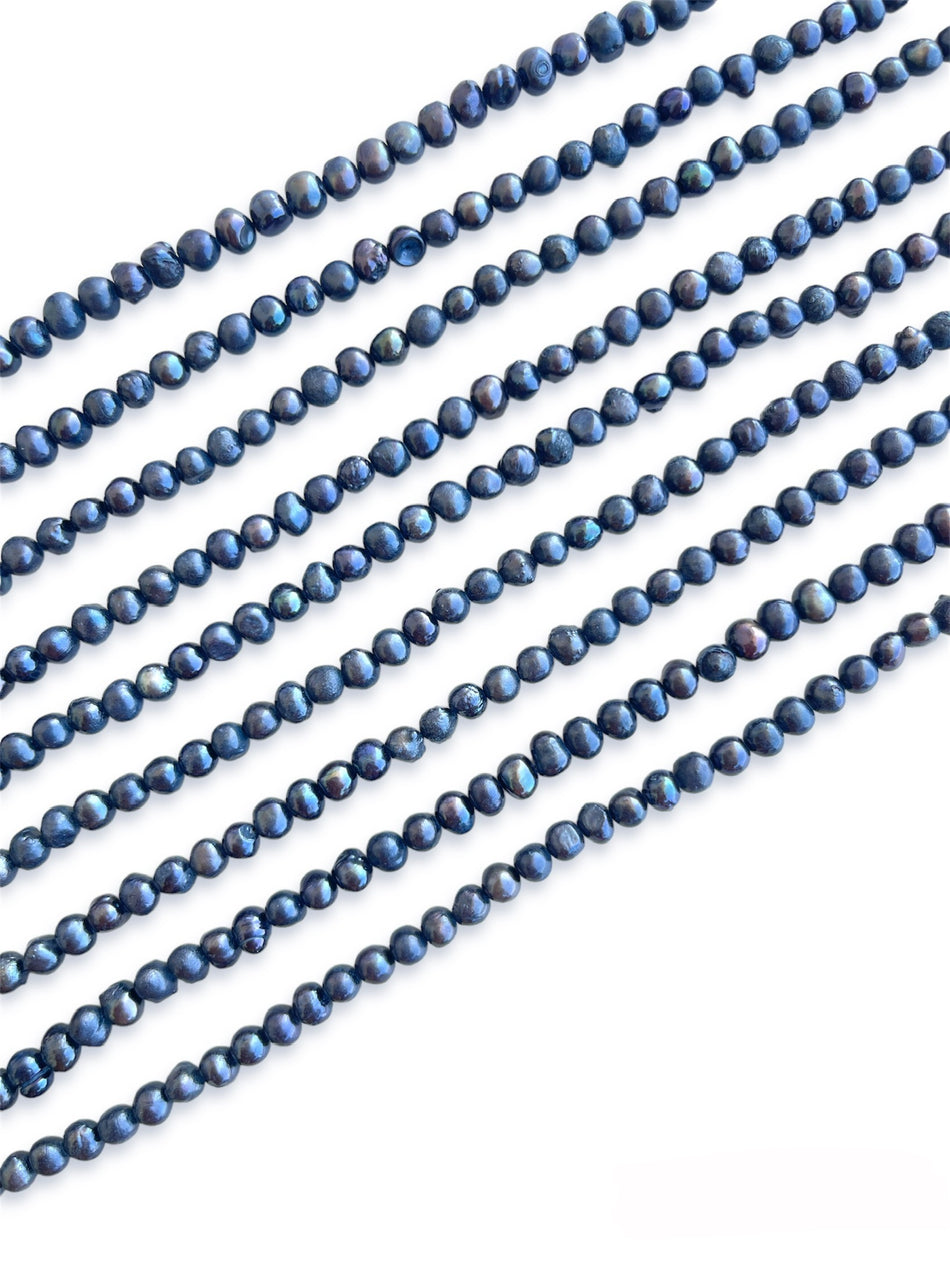 Black Round Pearl Strand, 5mm