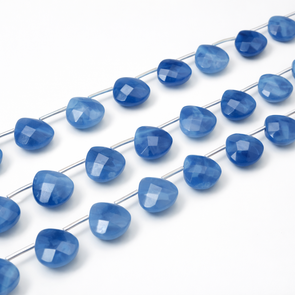 Faceted Quartz Drop Bead 10mm Strand