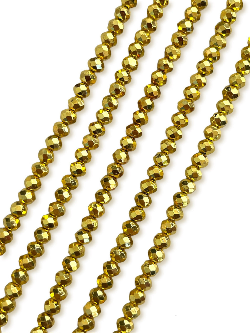 Gold Rondelle Crystal Strand