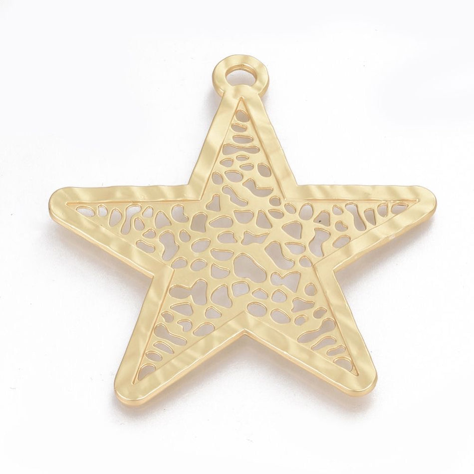 Gold Filled Star Pendant 75mm, 1pc