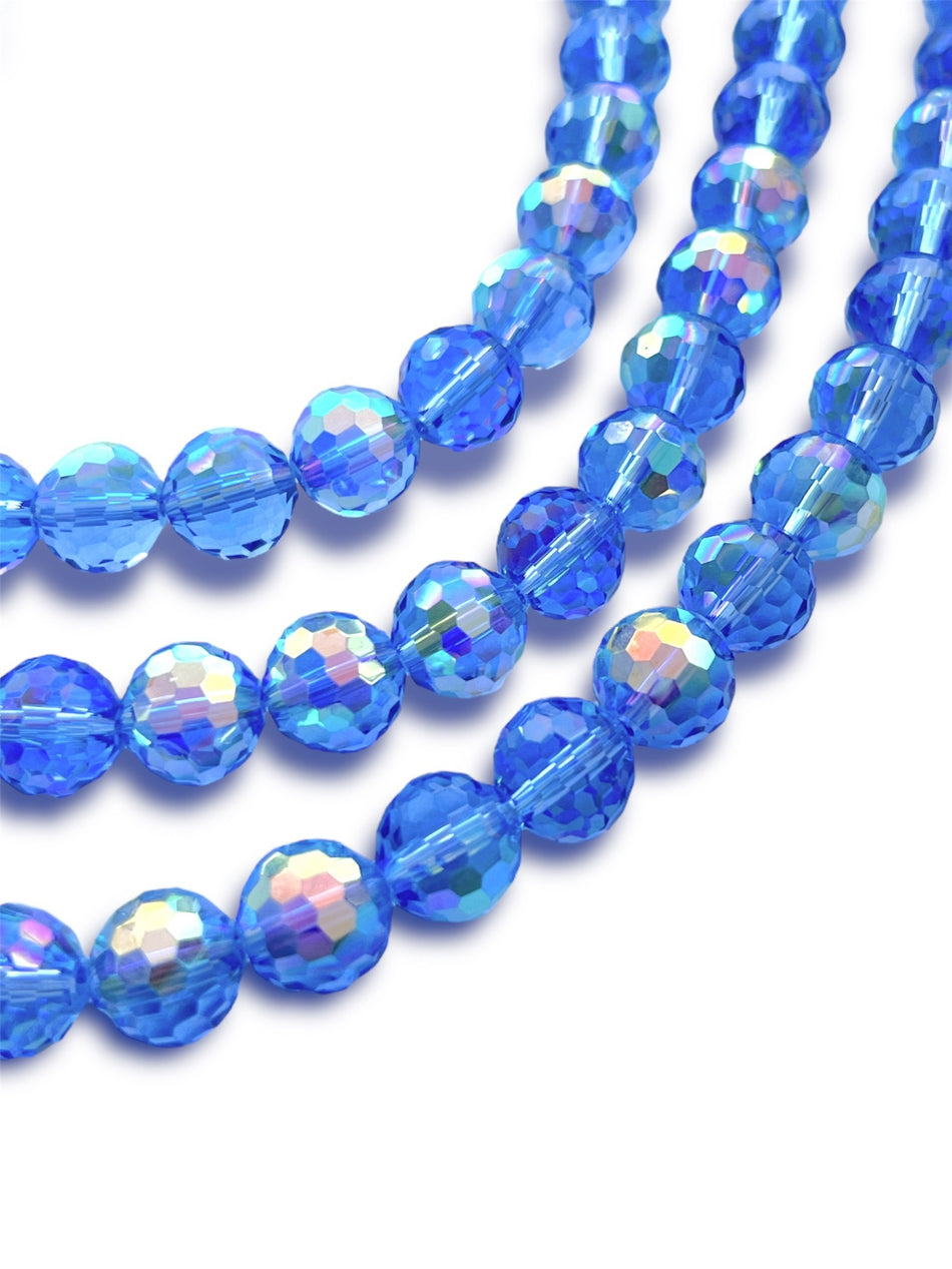 Tornasol Faceted Round Crystal Strand, 10mm