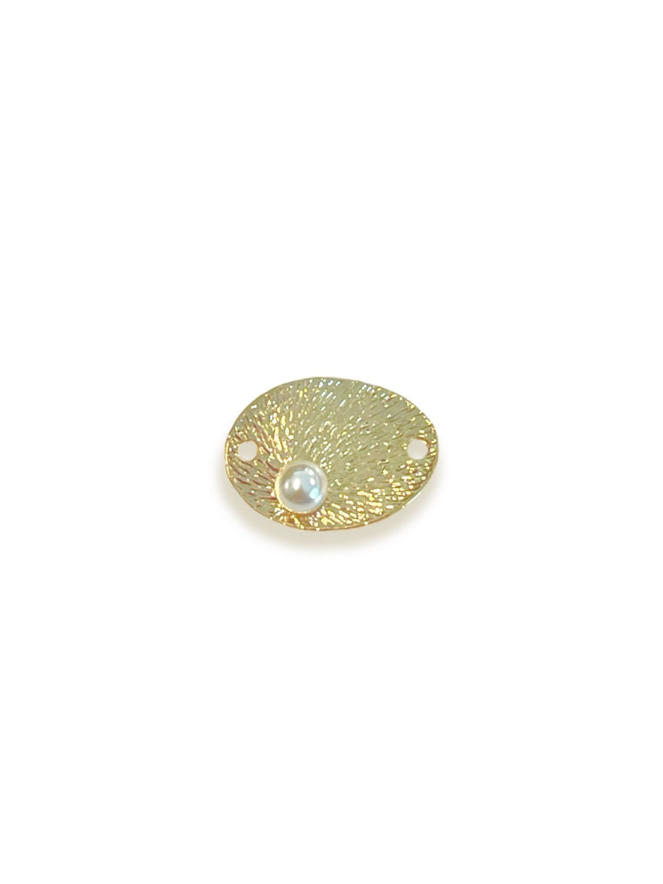 Gold Filled Pearl Oval Connector 20mm, 1pc