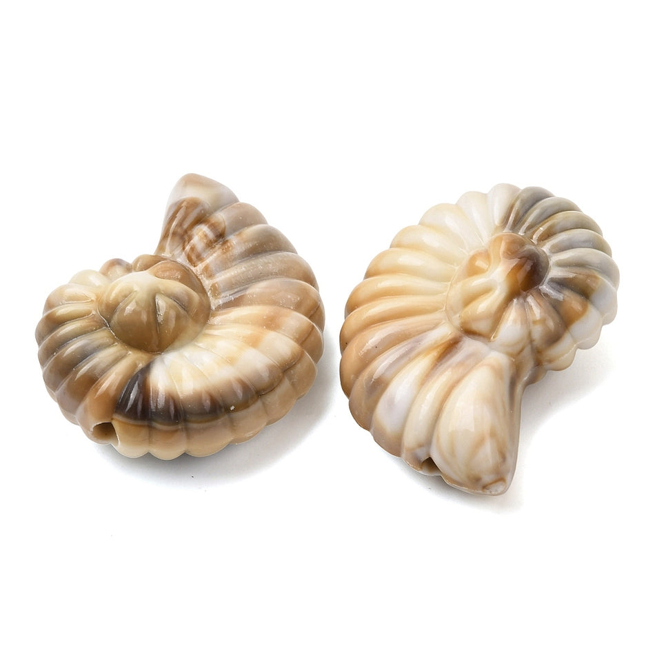 Acrylic Spiral Shell Beads 40mm, 4pcs
