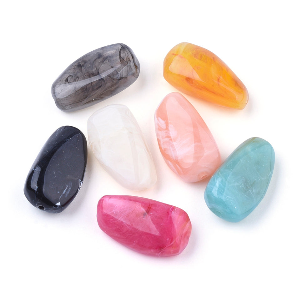 Acrylic Nugget Bead Mix 28mm, 10pcs