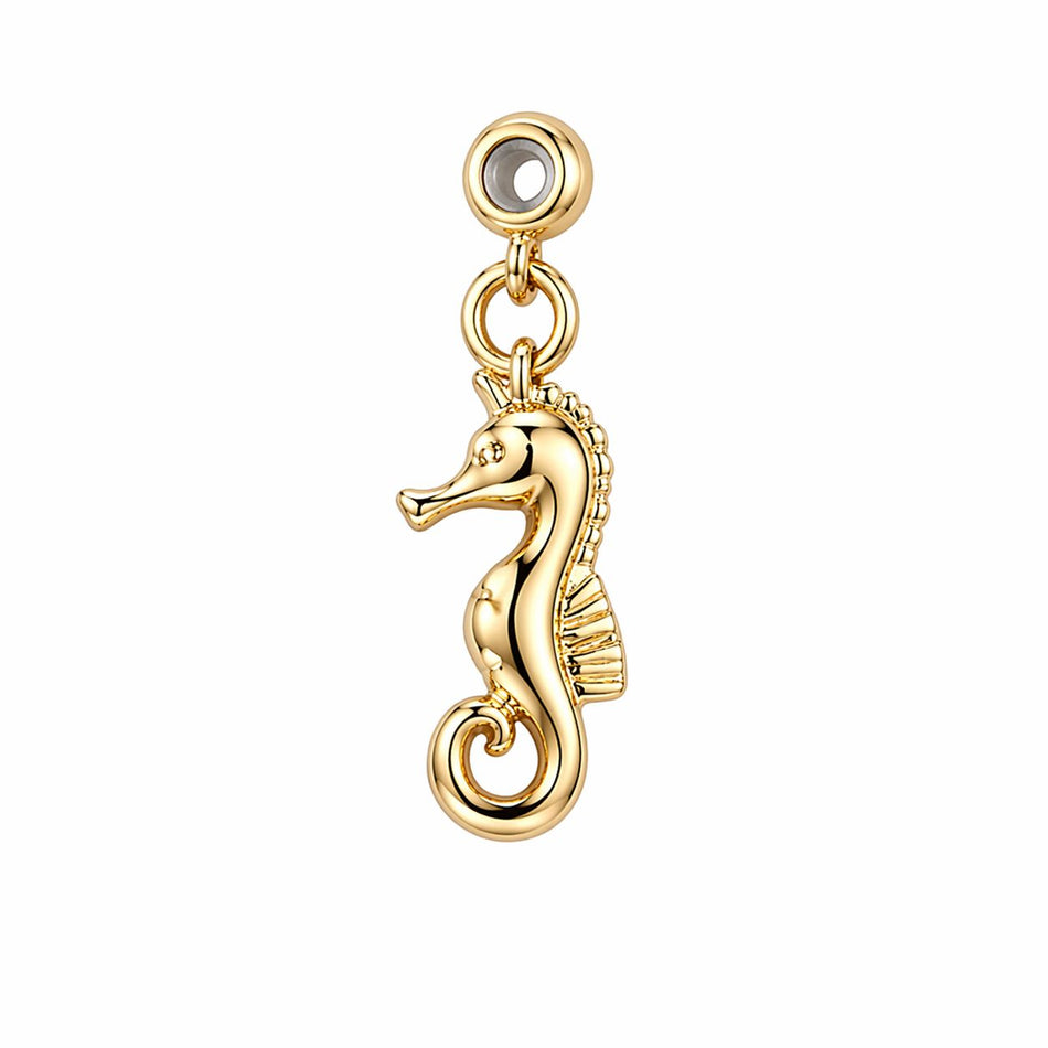 Gold-Plated Seahorse Pendant, 2pcs