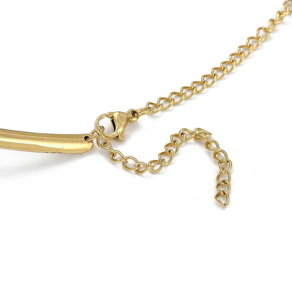 Stainless Steel Gold Necklace with Extensor 5inch Diameter, 1pc