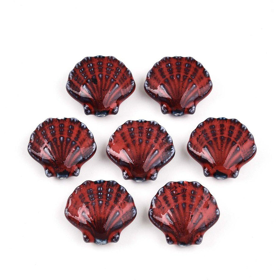 Shell Ceramic Bead 25mm, 2pcs