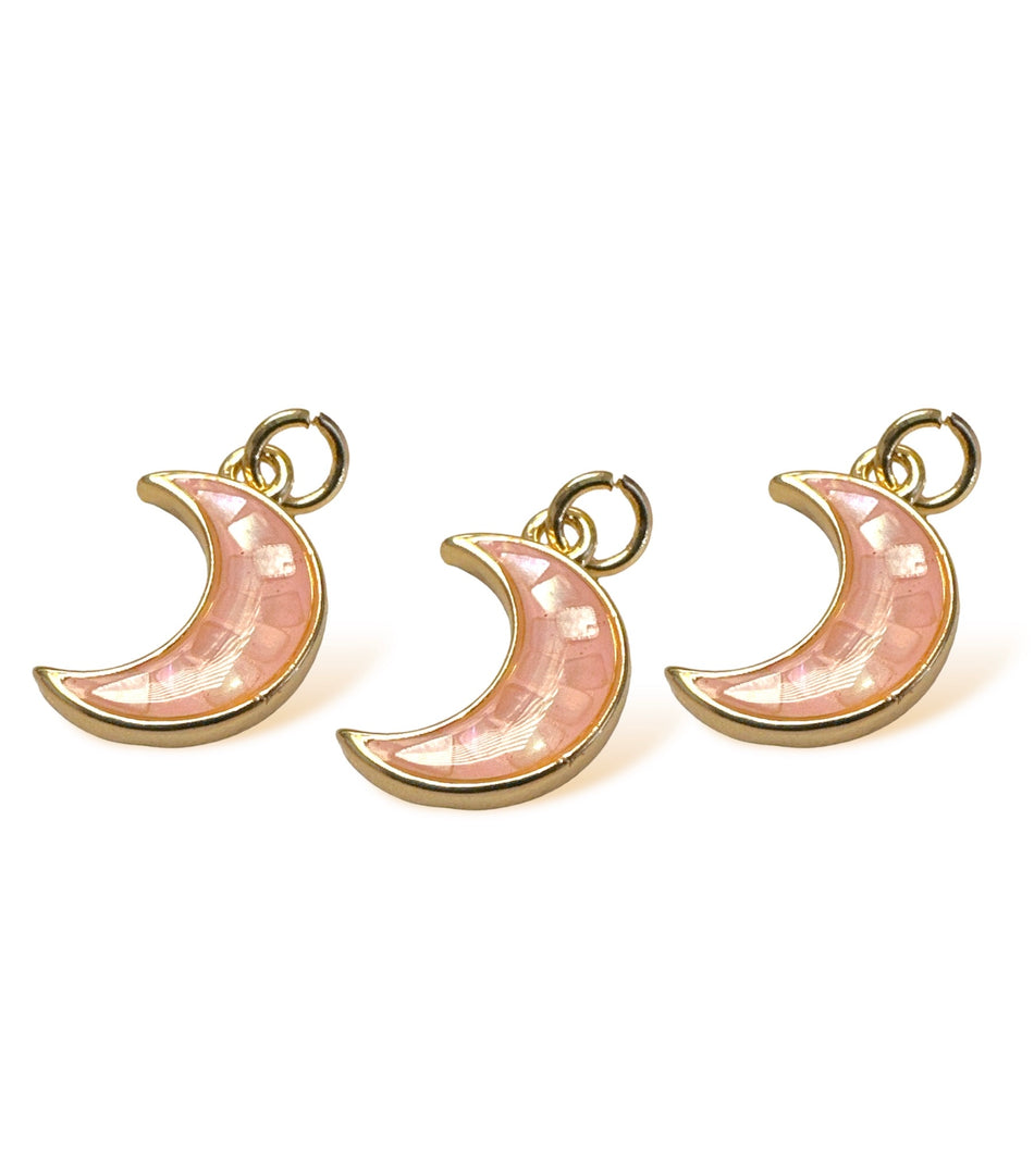 Mosaic Shell Moon Pendant 12mm, 1pc