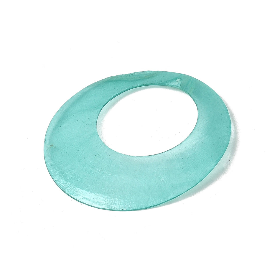 Natural Turquoise Shell Pendant 60mm, 4pcs
