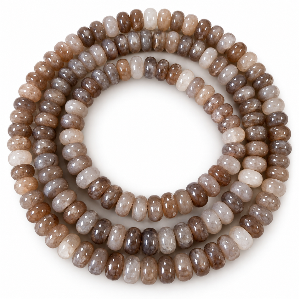 Glass Beads Strands, Rondelle, Bead Size 8.5mm, 31 inches Long Strand.