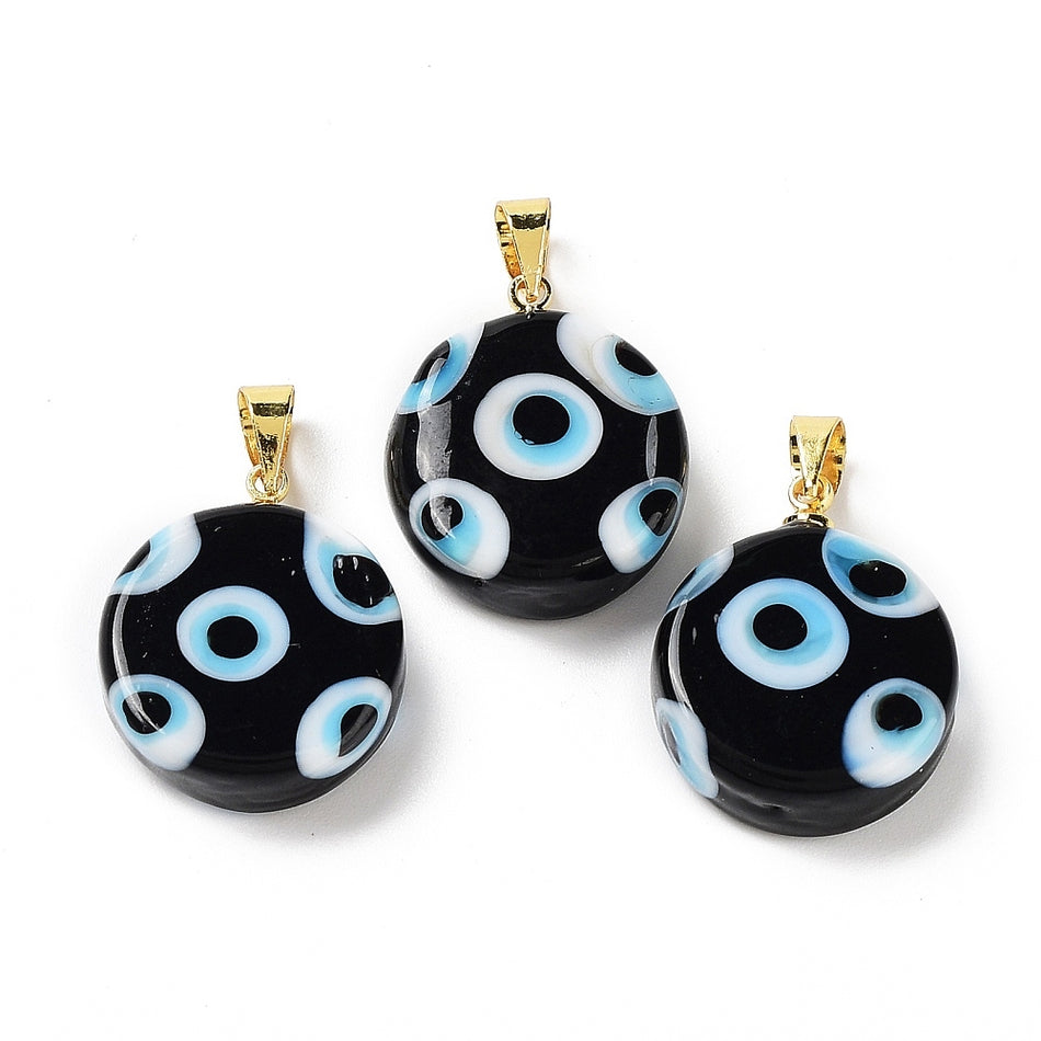 Lampwork Eye Pendant 16mm, 1pc