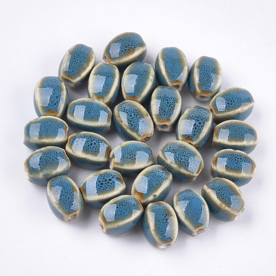 Oval Ceramic Beads 12mm, 10pcs