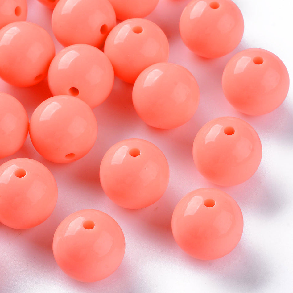 Solid Color Round Acrylic Beads 20mm, 10pcs