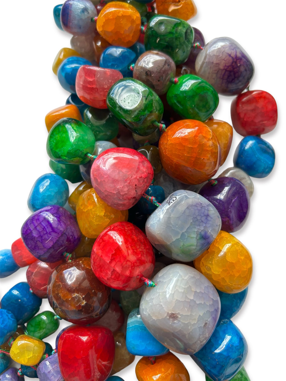 Chunk Bead Agate Strand, 12-30mm