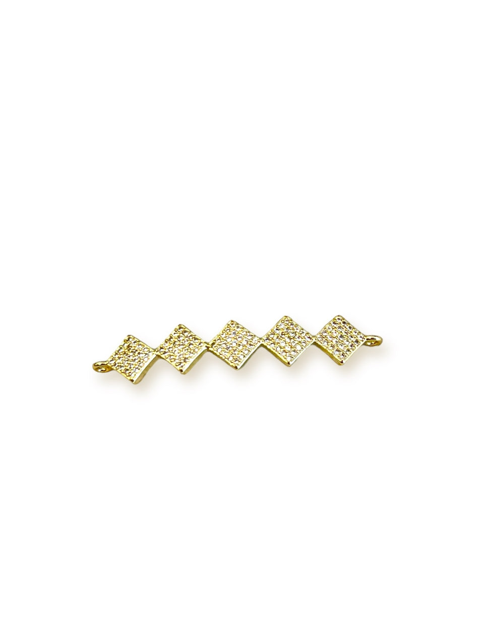 Gold Filled Zirconia Connector, 1pc