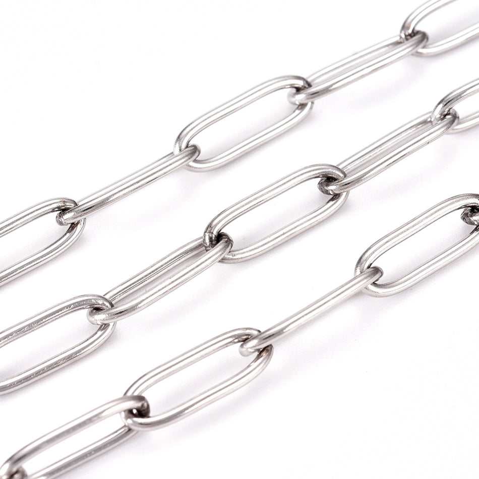 Stainless Steel Paperclip Chain, 32 Feet Roll