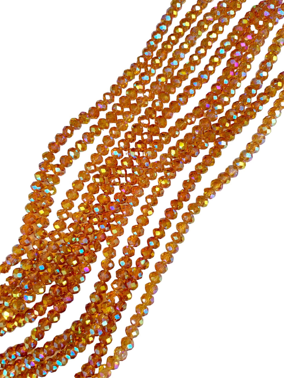 Faceted Rondelle Crystal Strand