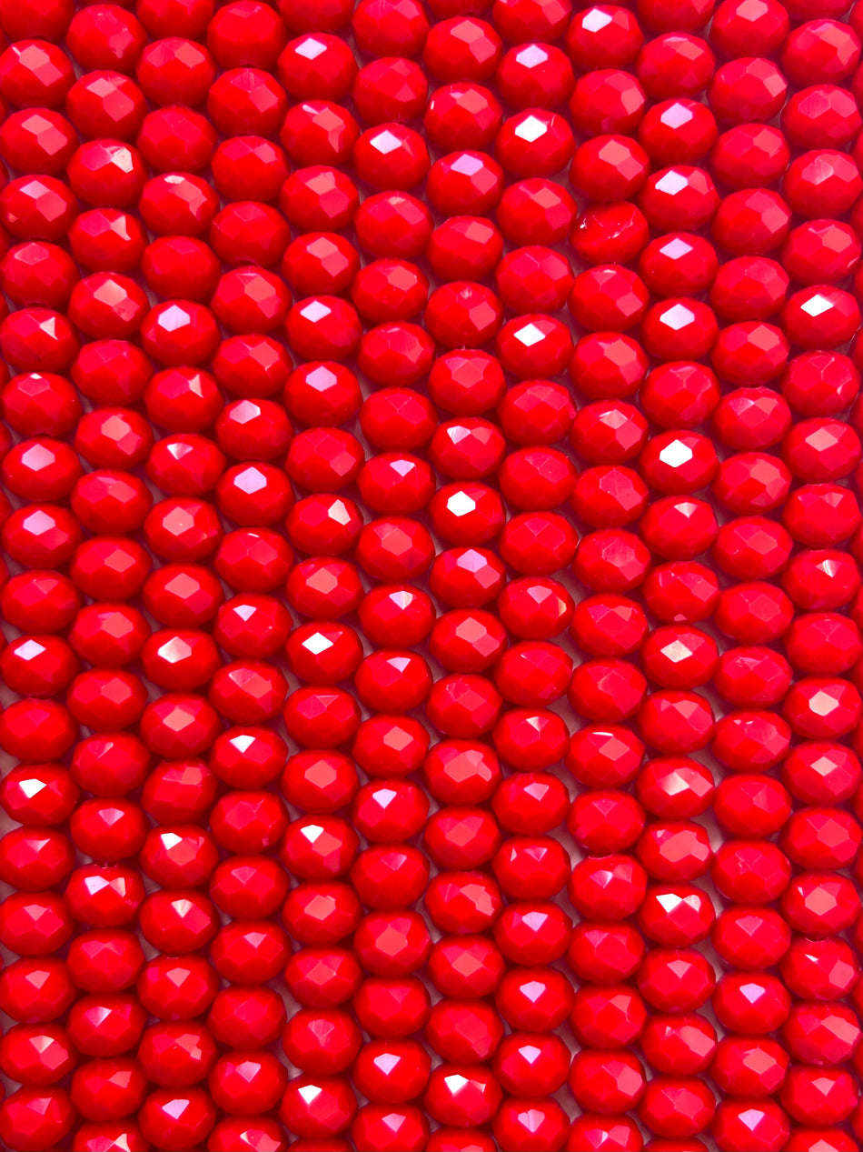Faceted Rondelle Crystal Bead Strand, 8mm
