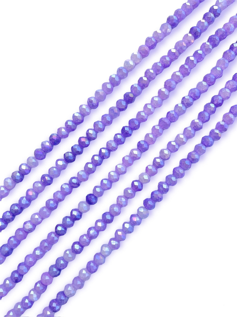 Faceted Rondelle Crystal Strand, 8mm