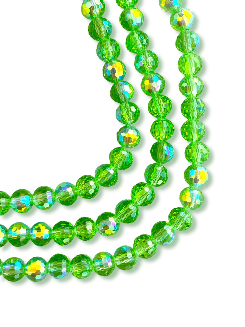 Tornasol Faceted Round Crystal Strand, 10mm