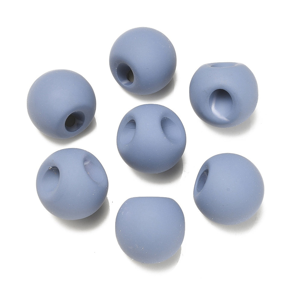 Matte Top Drilled Round Acrylic Beads 20mm, 10pcs