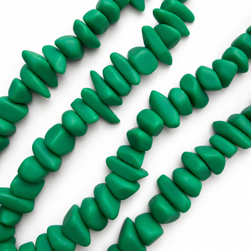 Resin Chips Solid Matte Color Bead 18mm Strand