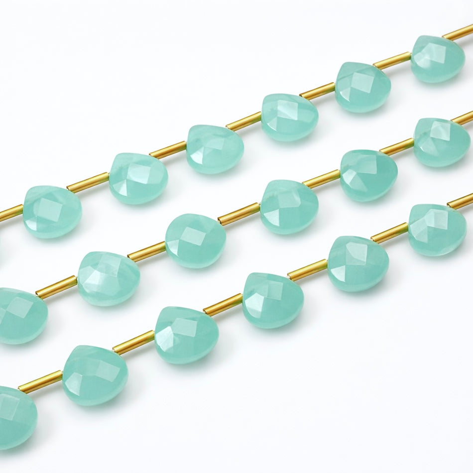 Faceted Quartz Drop Bead 10mm Strand