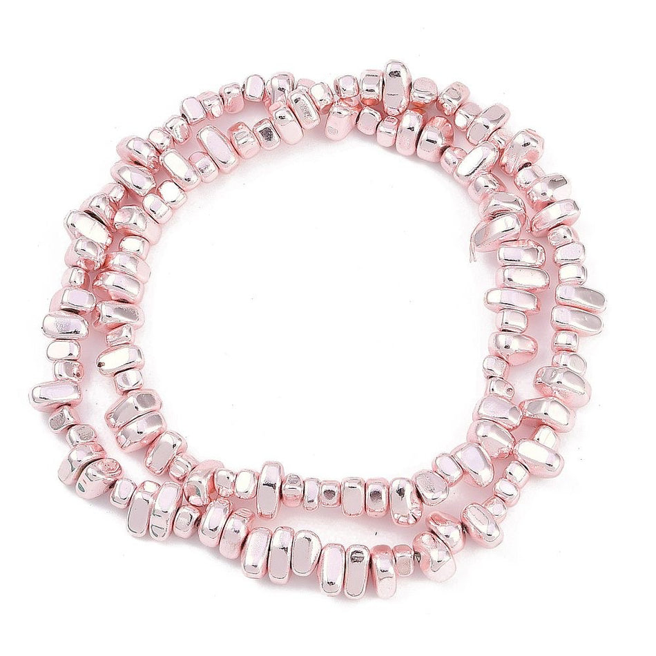 Rose Gold Hematite Strand, 4x6mm