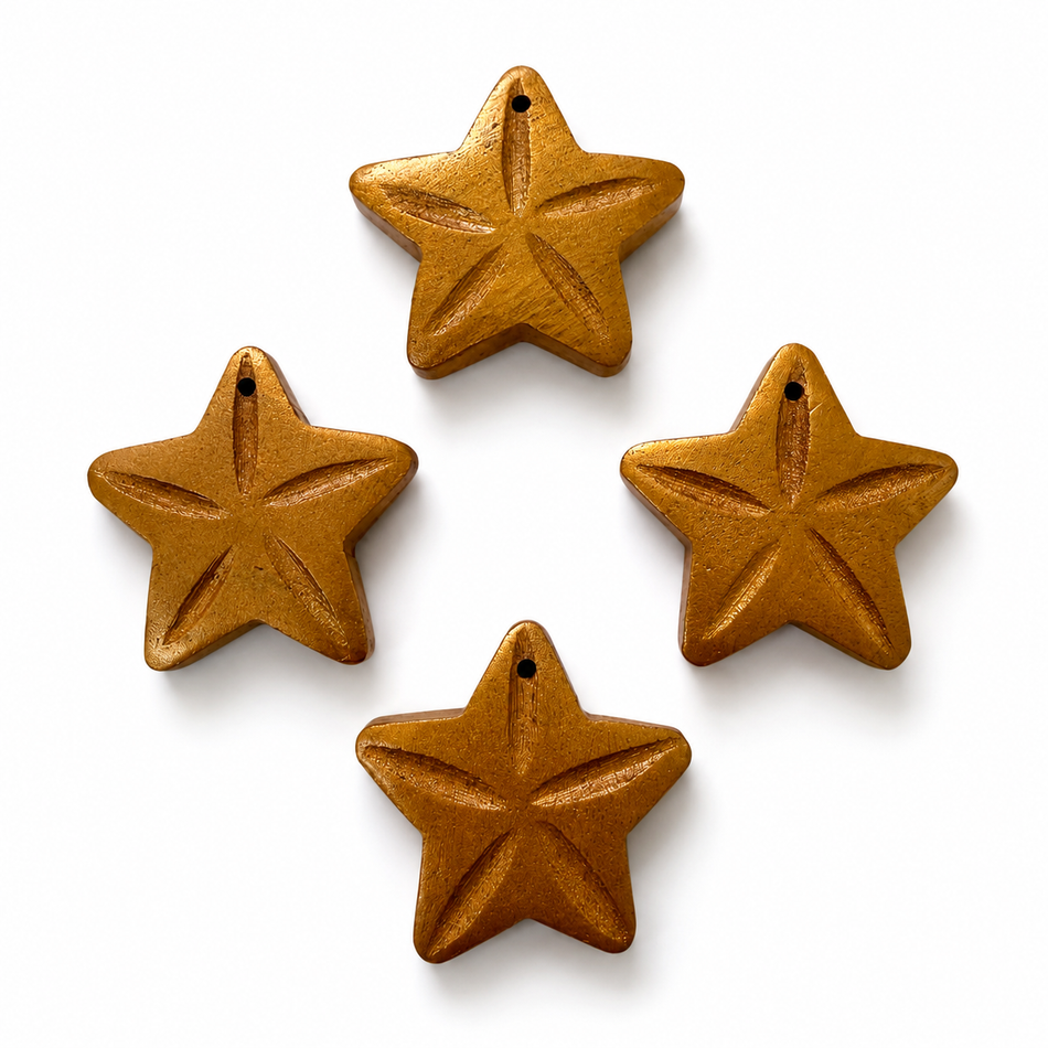 Wooden Star Bead 40mm, 1pc
