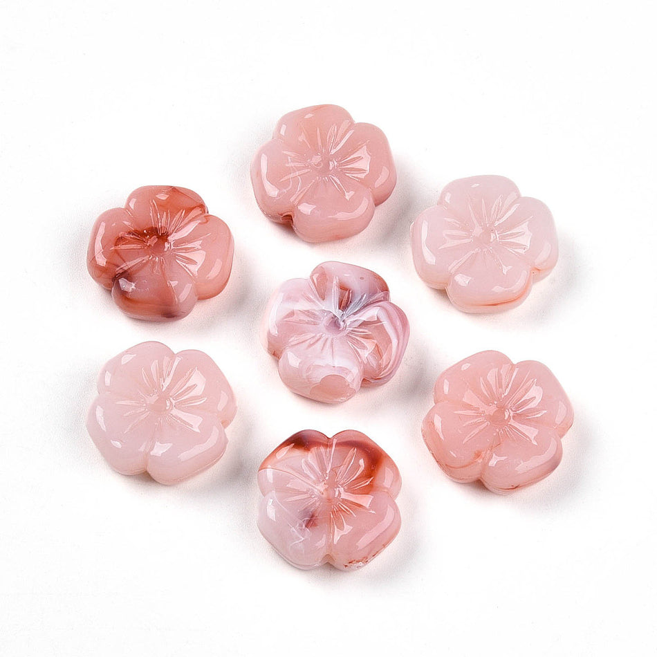 Transparent Acrylic Flower Beads 20mm, 10 pcs