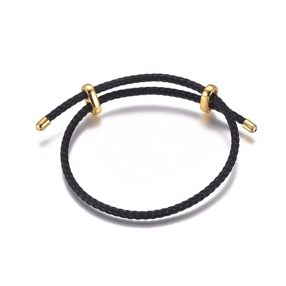 Adjustable Stainless Steel Wire Cord Bracelet, 1pc