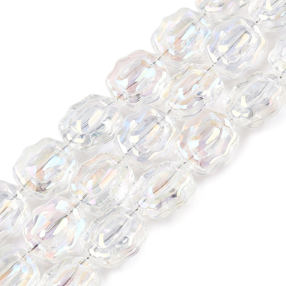 Electroplate Flower Crystal Bead Strand, 12mm