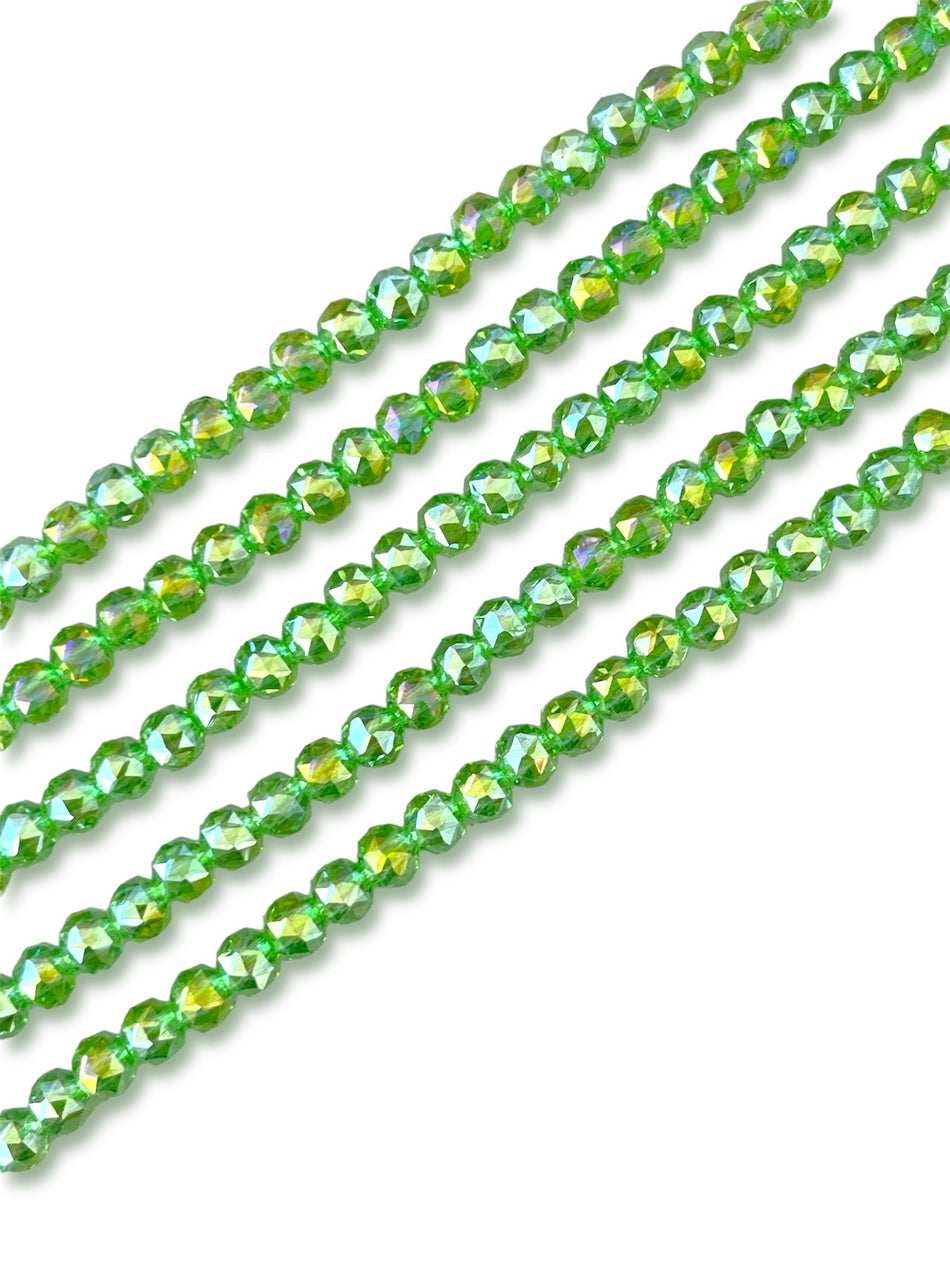 Faceted Round Crystal Strand, 6mm