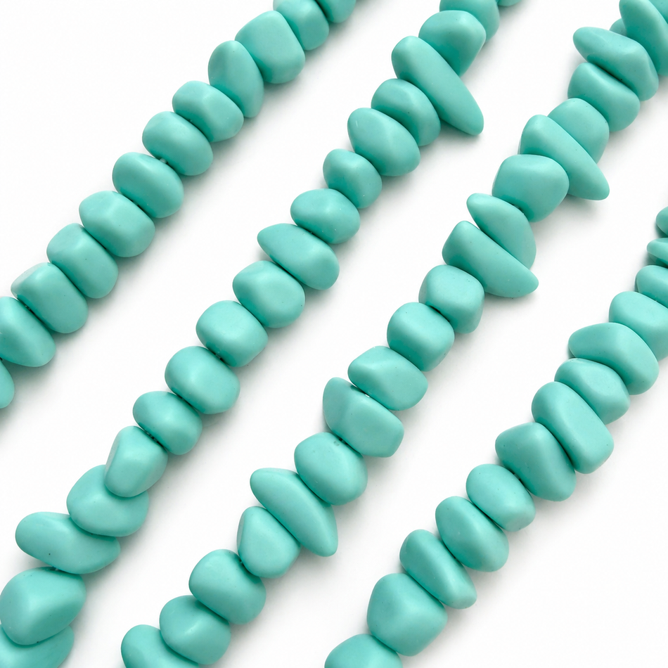 Resin Chips Solid Matte Color Bead 18mm Strand