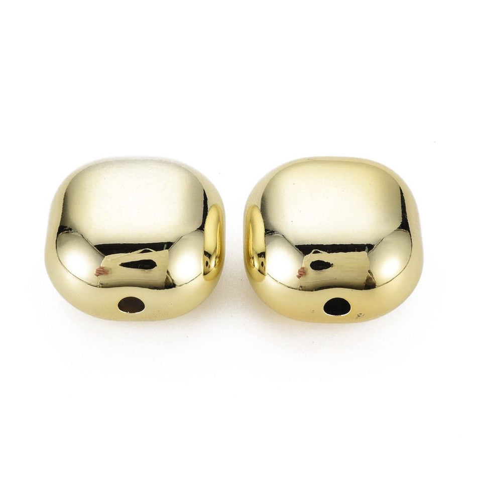 Gold Rectangular Acrylic Bead 28mm, 5pcs