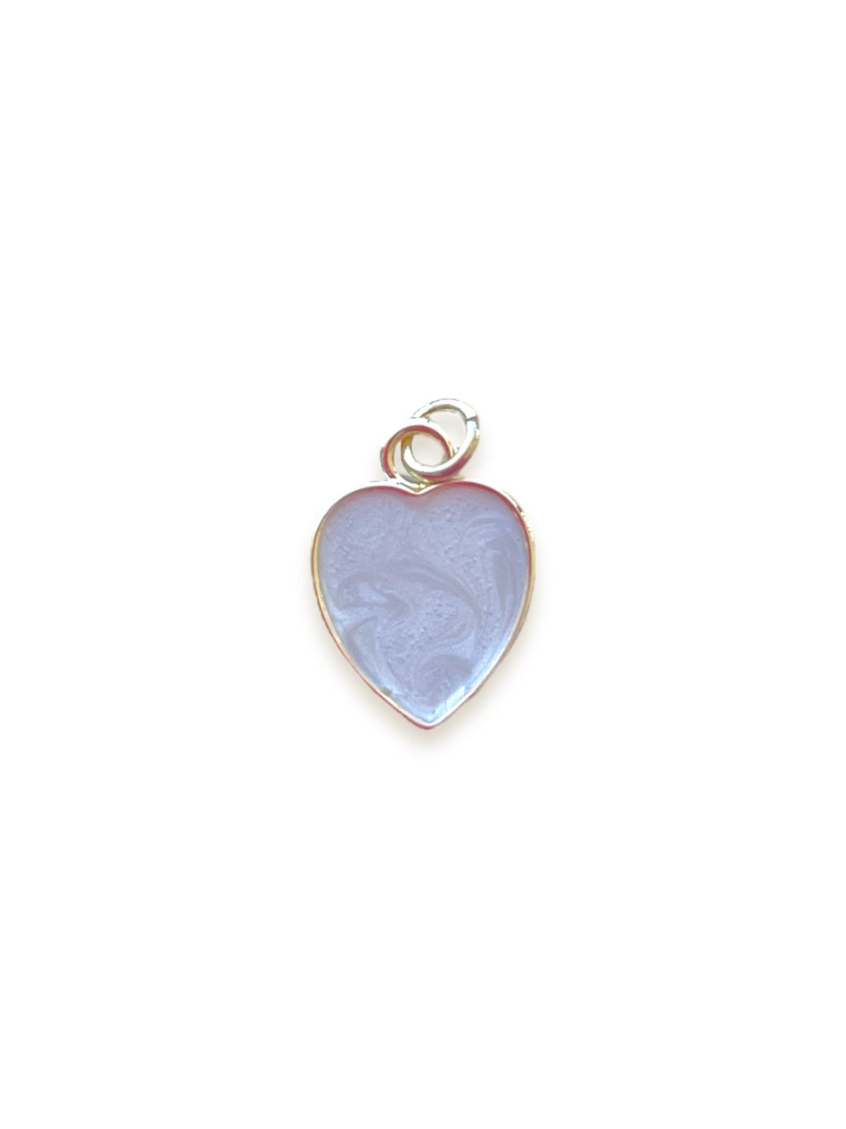 Gold Filled White Heart Pendant, 1pc